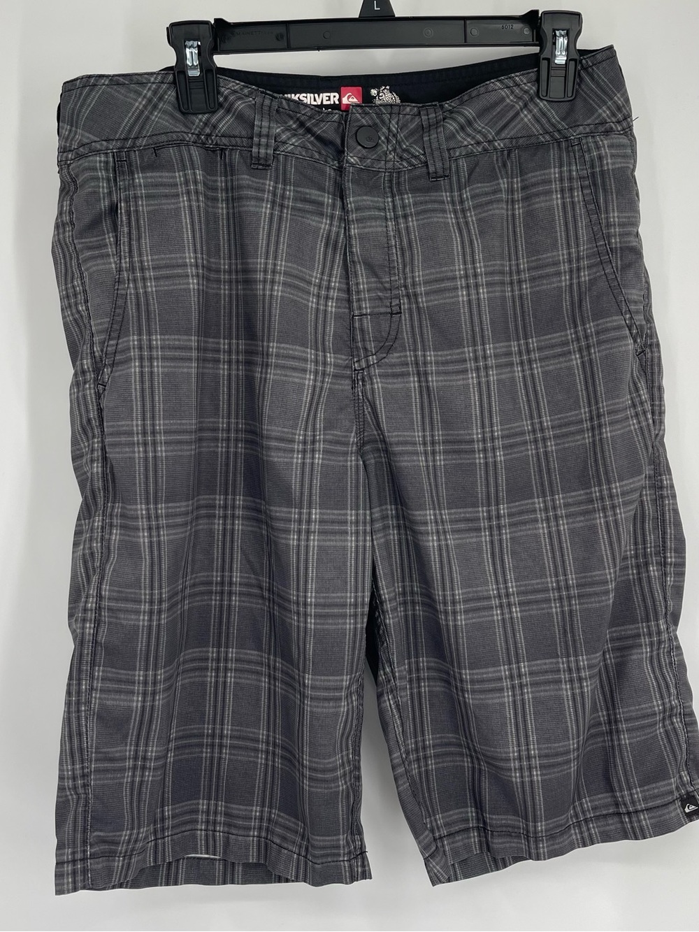 Quiksilver Amphibians Hybrid Men's 32 Gray Plaid Surfer Skater Y2K Swim Trunks